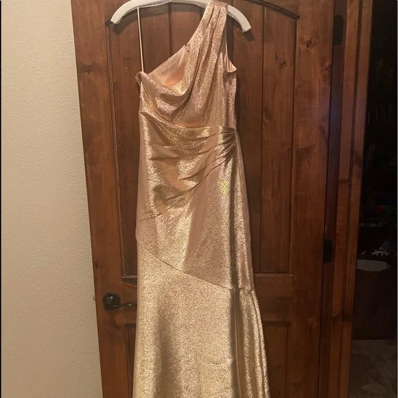 Theia | Dresses | Metallic Gold Mother Of The Bride Dress | Poshmark